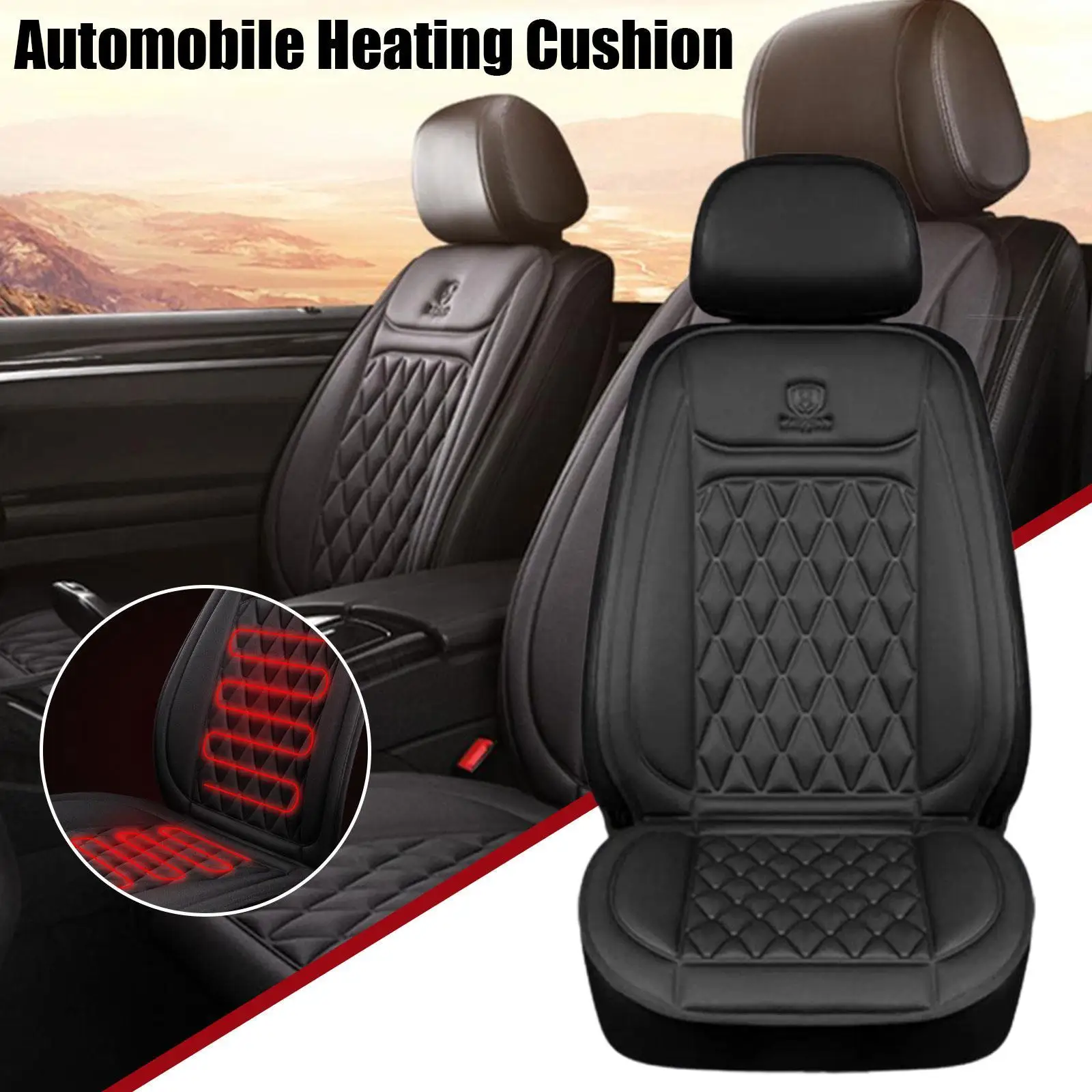 

1PCS Heated Car Seat Cover 30' Fast Heating Seat Cushion 12-24v Heated Car Seat Protector 25W Universal Car Heater High/Mid/Low