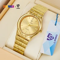 top brand luxury japan quartz movement golden watches for men women steel bracelet wristwatch relogio masculino clock l1023