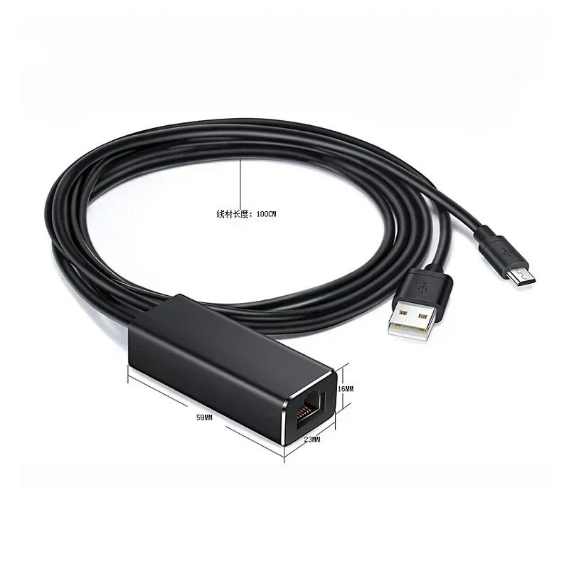 Адаптер сетевой карты Ethernet Micro USB Power to RJ45 10/100 Мбит/с для Fire TV Stick Chromecast