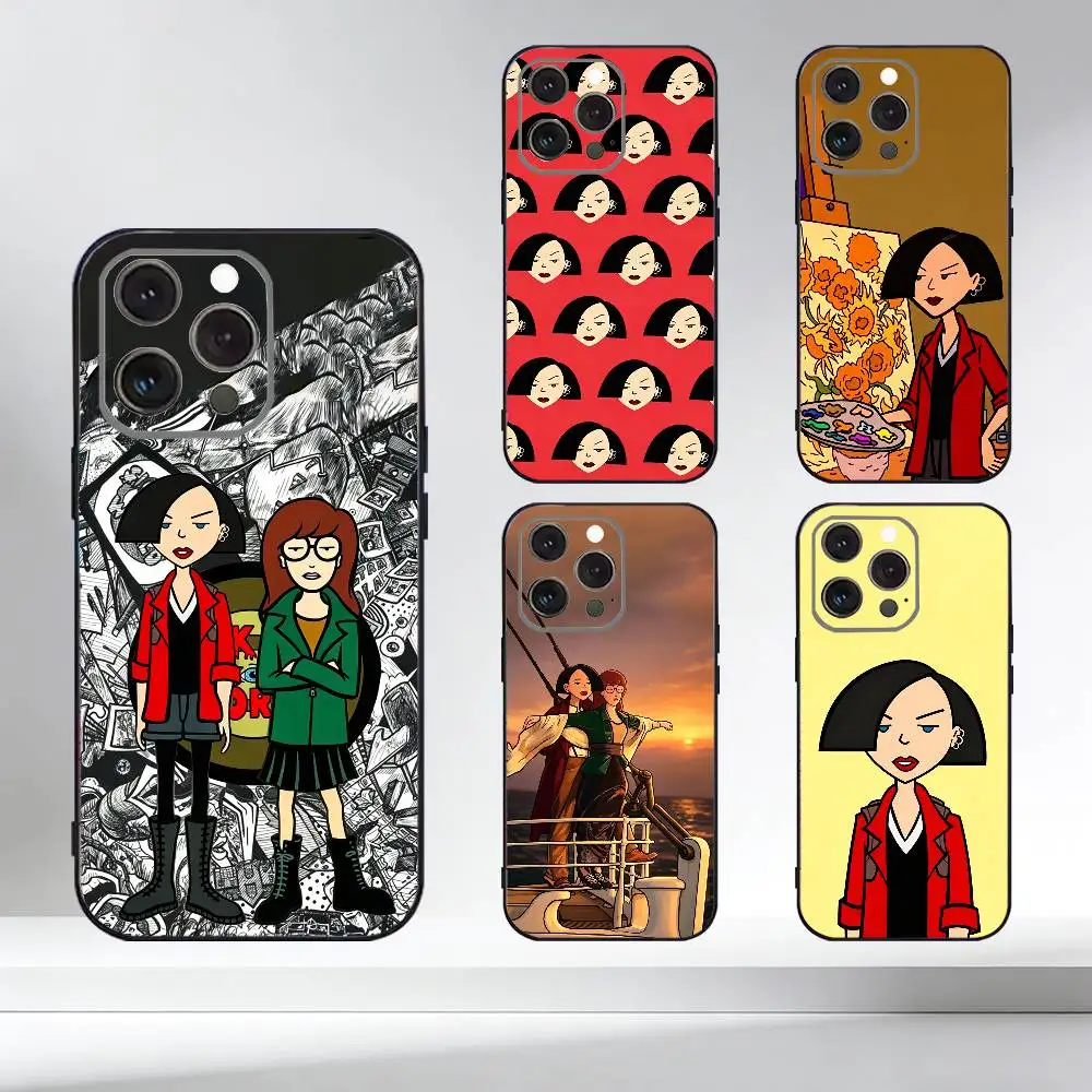 Фото Крутой чехол для телефона Jane Lane Daria Morgendorffer для iPhone 17, 16, 15, 14, 13, 12, 11 Plus, Pro Max, XS, мягкий силиконовый чехол черного цвета. №1