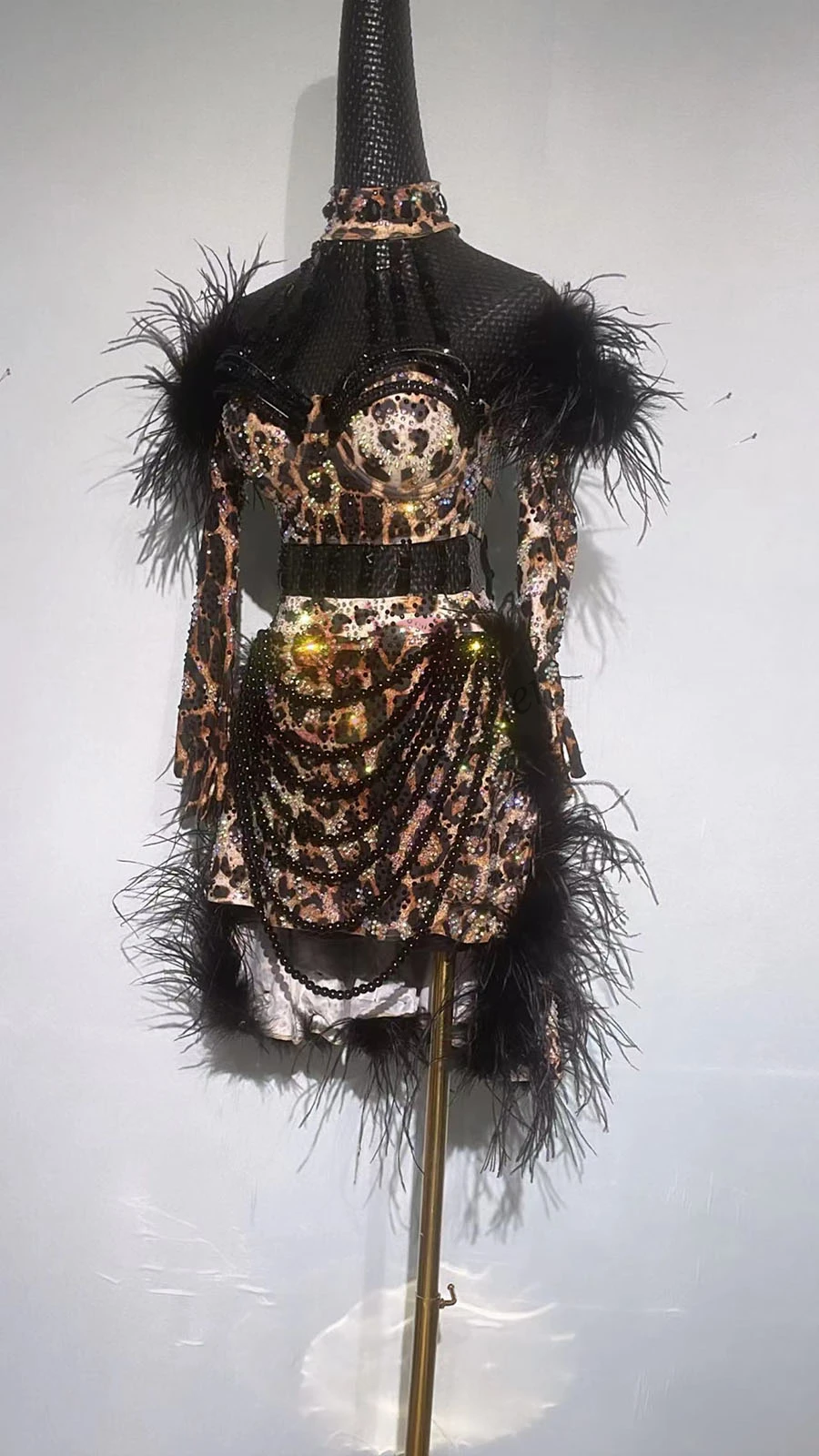 Профессиональное платье для латинских танцев на заказ с леопардовым принтом