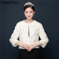 janevini faux fur wrap shawl bridal bolero jackets for women 2022 winter bride party coats evening jacket capes fourrure mariage