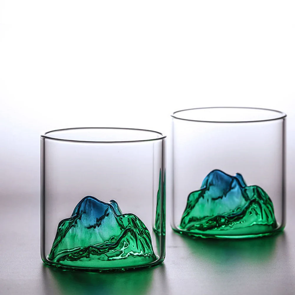 

3D Mountain Wine Cup Transparent Water Cup For Drinking Bar Cocktail Glass Cup Whiskey Glass Cup Creative Juice Mug