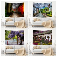 ltaly rural small town street cartoon tapestry japanese wall tapestry anime home decor
