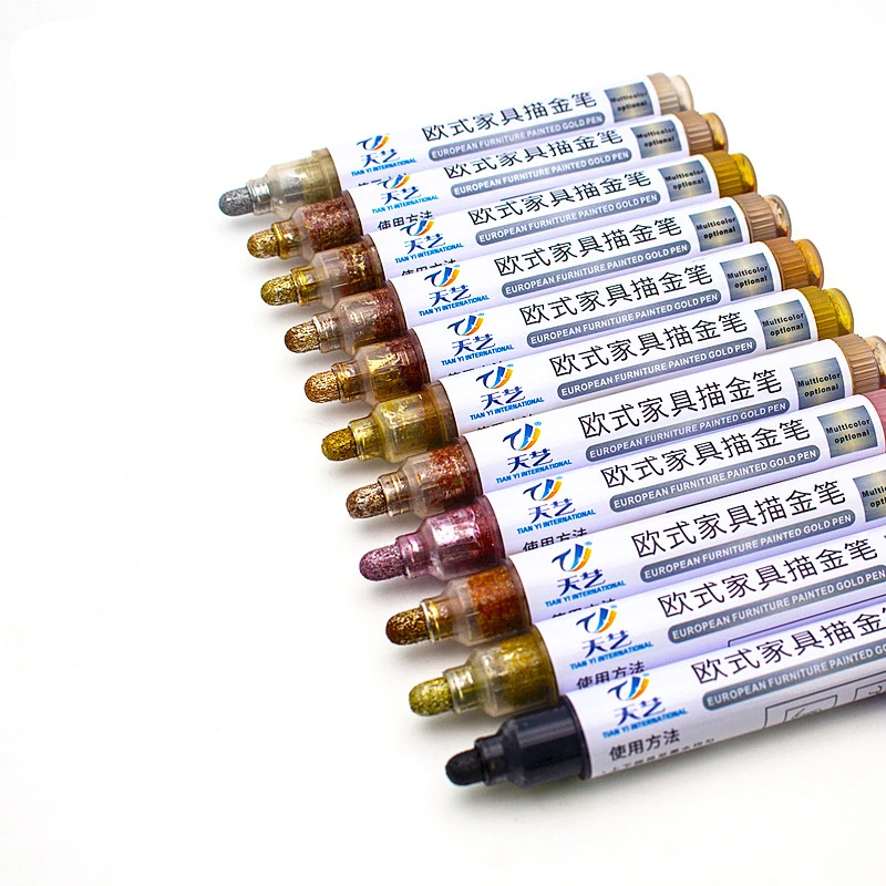 Kup 2 Sztuk Europejski Złoty Marker Z Farbą Naprawa Lakieru Marker Do Drzwi Do Szafki Kreatywny Diy Ceramiczne Urządzenia