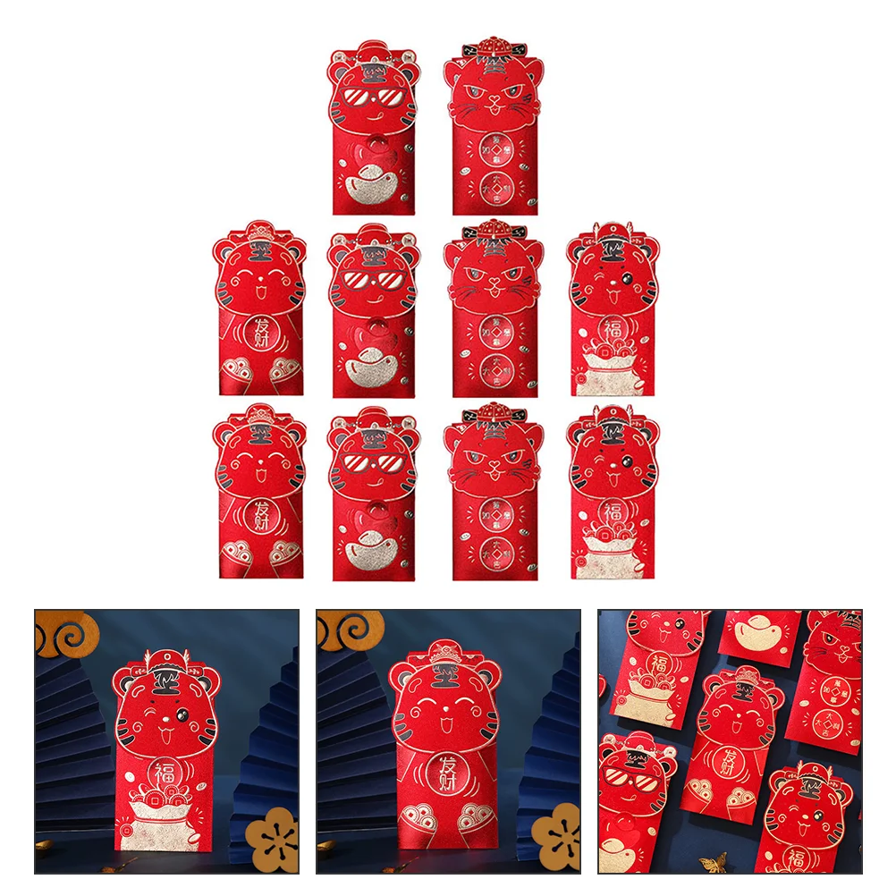 

10pcs Practical New Year Envelopes Delicate Chinese Theme Festival Red Pockets #h10