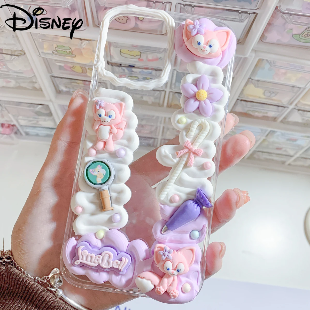 

Disney Lena Belle for Iphone13 13 Pro 13 Pro Max Custom DIYcase for IPhone 12 12 Pro 12 ProMax Cream Glue Mobile Phone Case