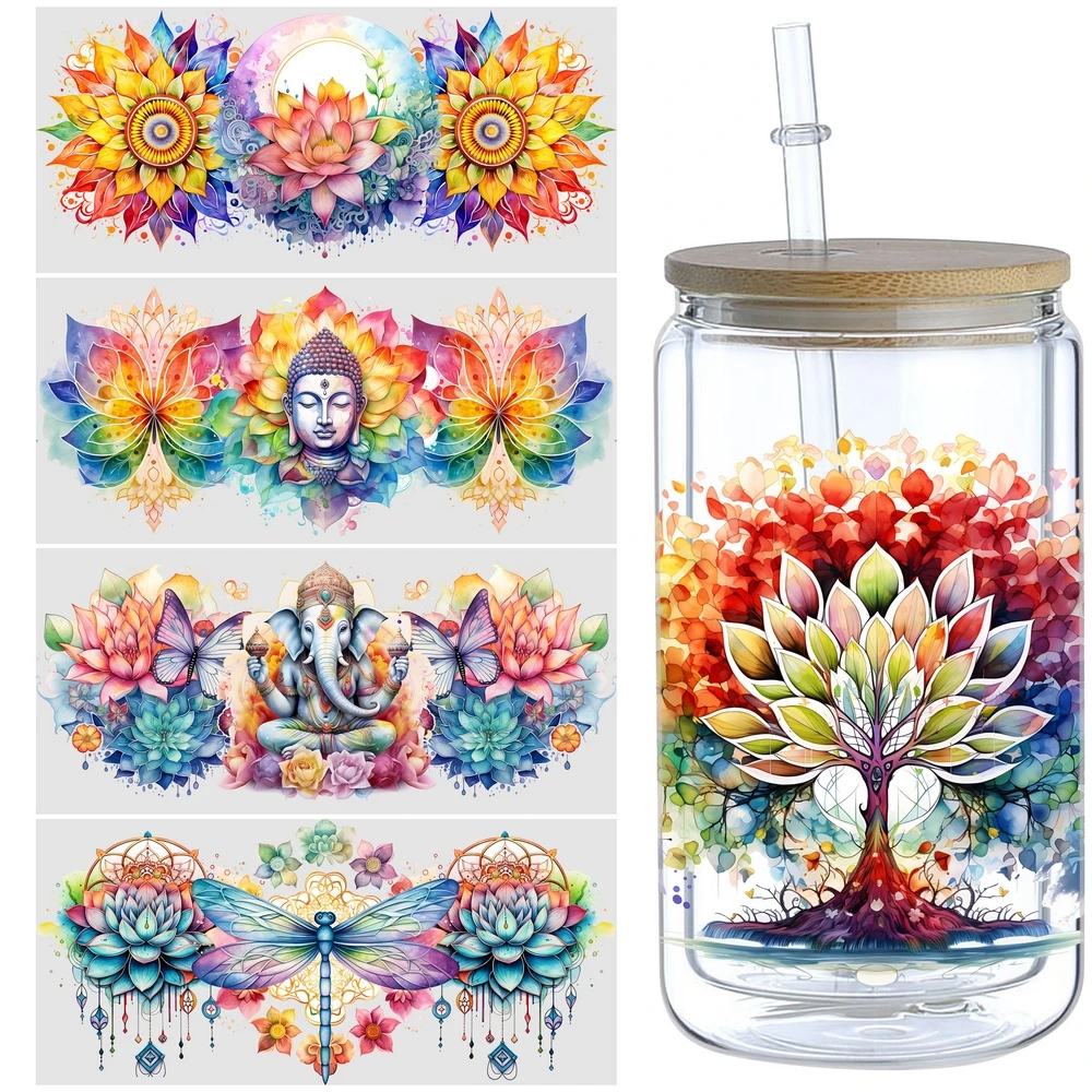 5 листов наклеек на чашки Vesak дневной тематики UV DTF водонепроницаемая наклейка для