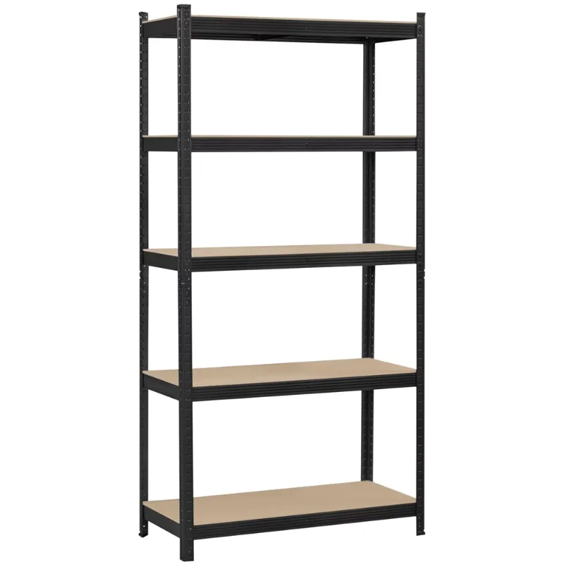 

SmileMart 5 Shelf Heavy Duty Metal Adjustable Utility Storage Shelf Unit, Black kitchen accessories shelf