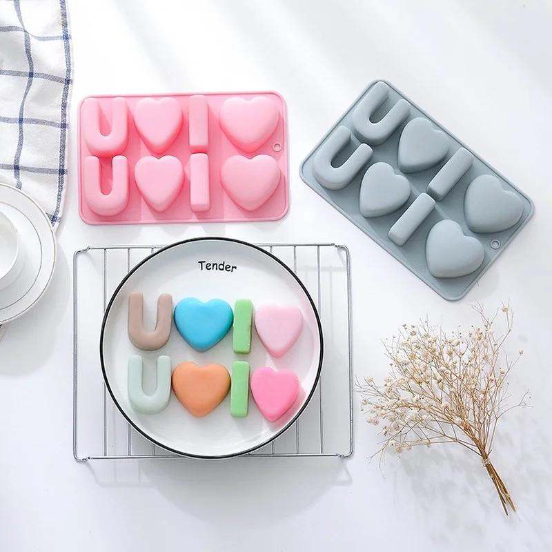 Силиконовая форма в виде букв влюбленных для праздничного торта шоколада сделай