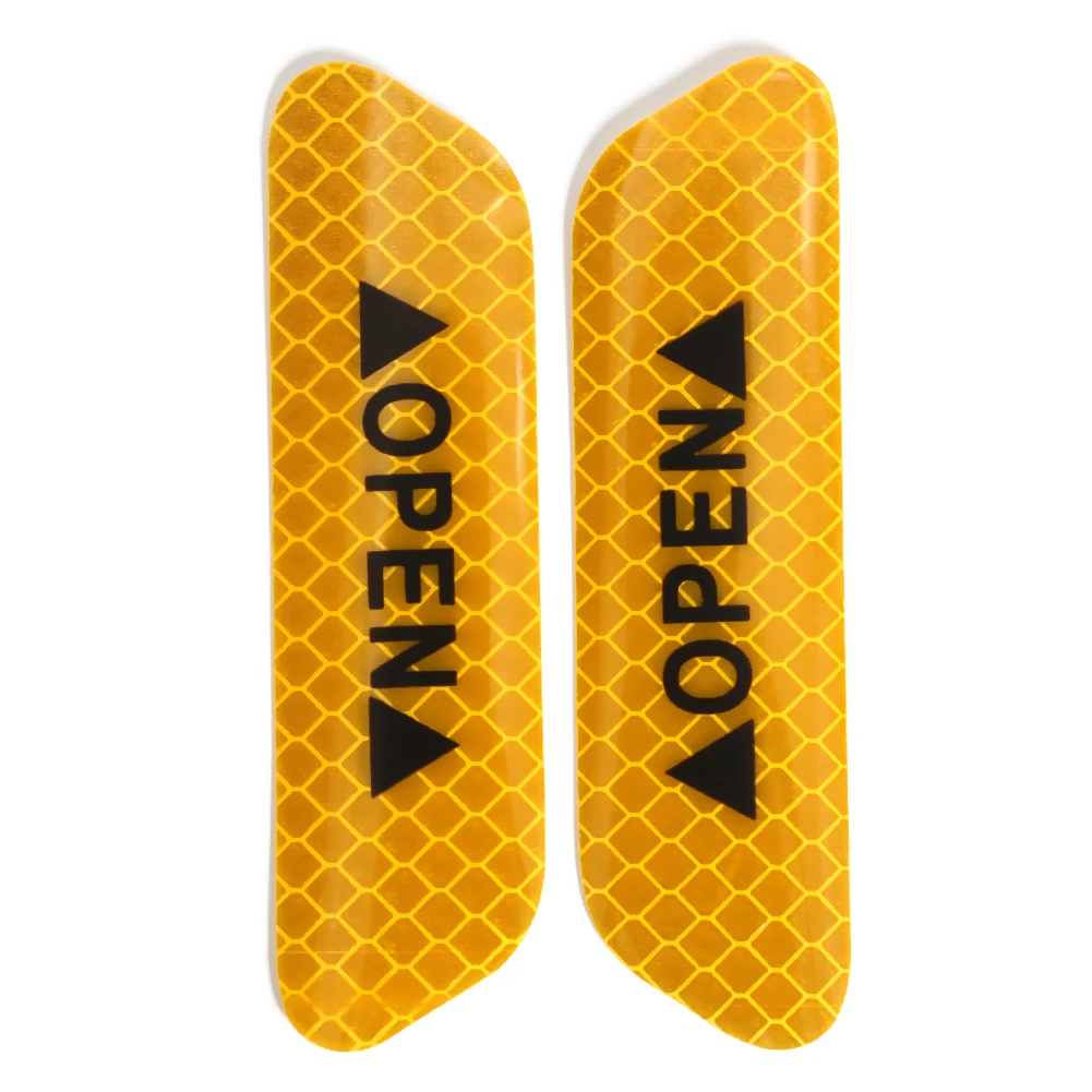 4pcs/set Car OPEN Reflective Tapes Sticker Auto Door Warning Mark Notice CRV Reflector Strip Reflectant Luminous Reflex Safet - купить по