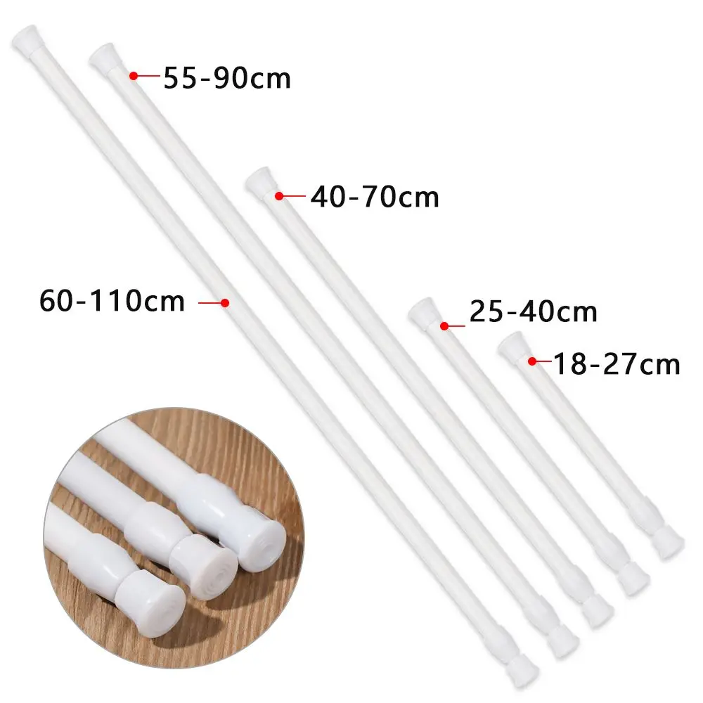 

18-110cm Multi Purpose Spring Loaded Extendable Sticks Adjustable Curtain Telescopic Pole Household Hanging Rods Organizing Tool