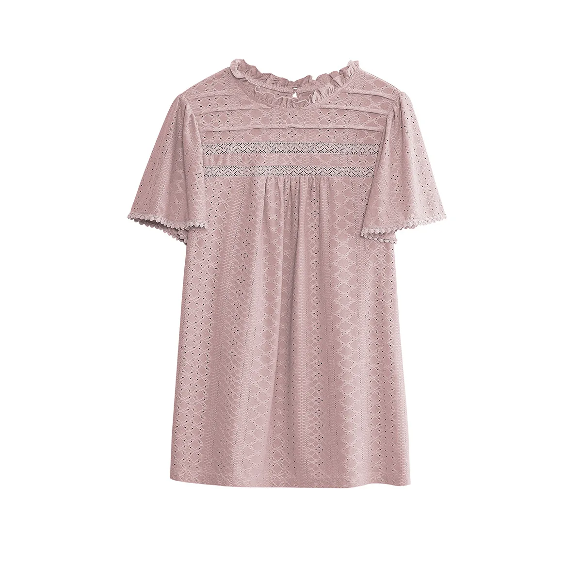 Женская однотонная блузка с коротким рукавом и вырезом лодочкой