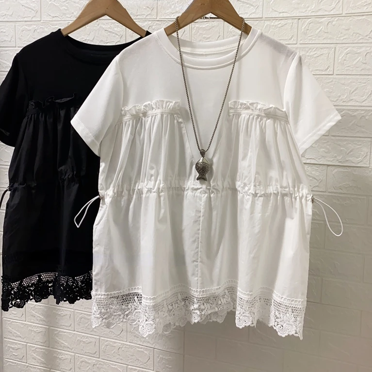 

Женская хлопковая футболка с коротким рукавом, свободного кроя