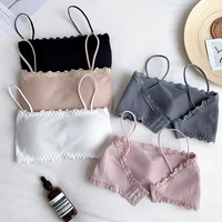 womens tube top elastic cotton padded sexy short crop top lingerie sleeveless bralette girls wrapped chest seamless underwear