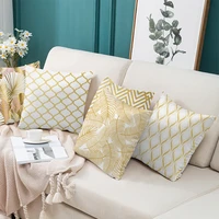 2 packs cushions covers 45x45 for sofa gold print bronzing pillow coverthrow pillows for bedroom home decor pillow case