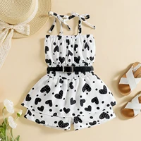 0 4y toddler girls romper summer sleeveless heart printed suspenders bodysuit jumpsuit with belt infant outfits girls clothes