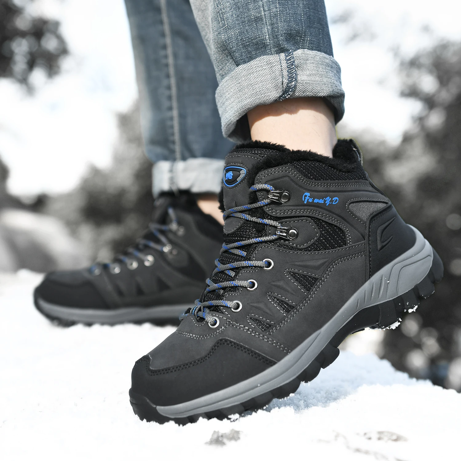 

Outdoor Male Women Snow Boots Fashion Couples Leather Shoes Super Warm Men's Boots Men Winter Work Shoes S11040-S11053 Morliron