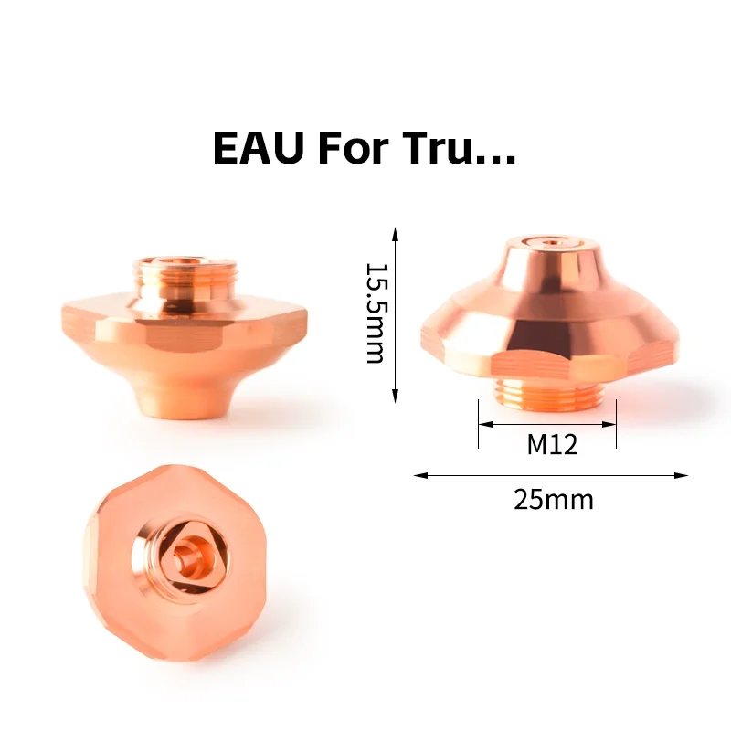 

EAA EAU M12 ECU M11 Сопло для лазерной резки D25 M12 H15.5 0,8-10,0 мм для станка для лазерной резки Tru Precitec EAQ EAK EAB EAN EBG ECE