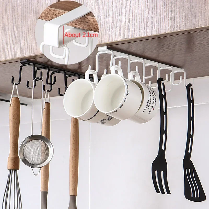 

Double-Row HookKitchen Organizer Cup Holders Hooks Scarf Scarf Hanger Eco Friendly Organization Spoon Shovel Wall Shelves