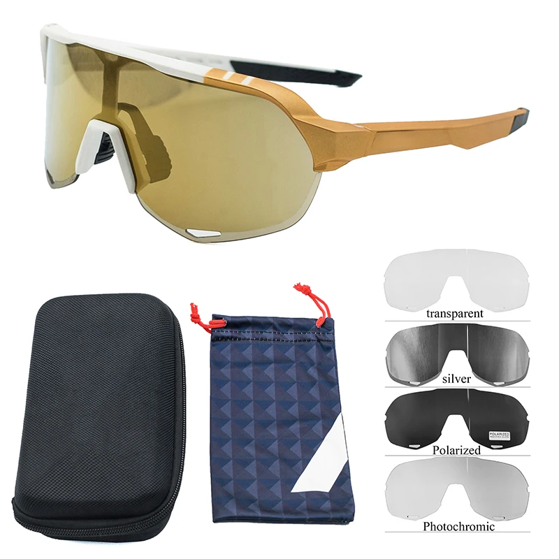 

3 Lens Speed Cycling Glasses S3 Bicycle Sunglasses with Case Men Women Road Mountain Bike Polarized Sports Sunglasses TR90