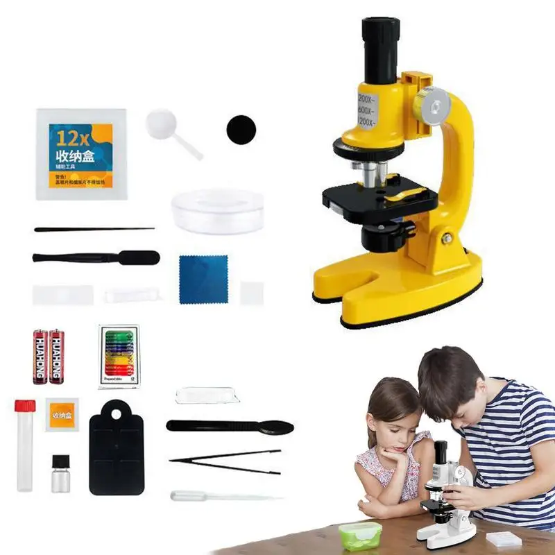 

1200X Zoom Children Microscope Biology Lab LED School Science Experiment Kit Education Scientific Toys Gifts For Kids Scientist