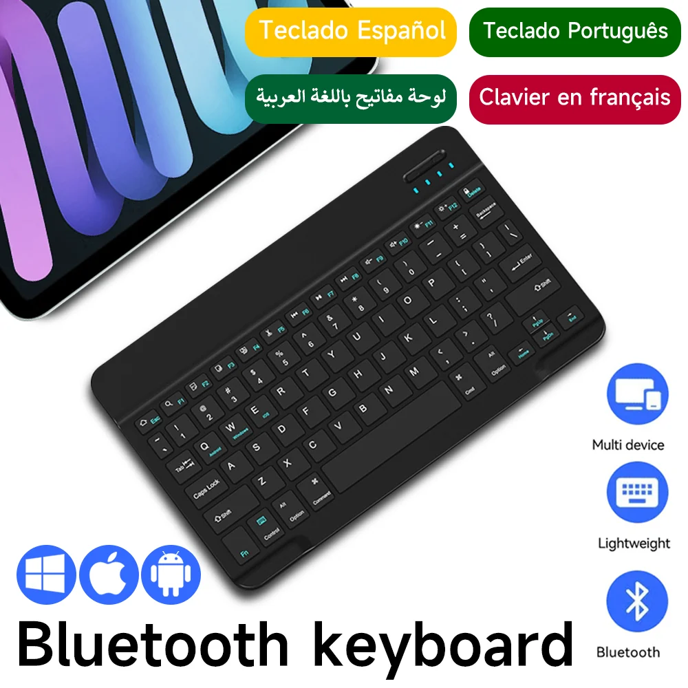 Bluetooth Keyboard for IOS Android Windows Wireless Keyboard for Tablet Cellphone Tablet Accessories for iPad Samsung Tab Mouse