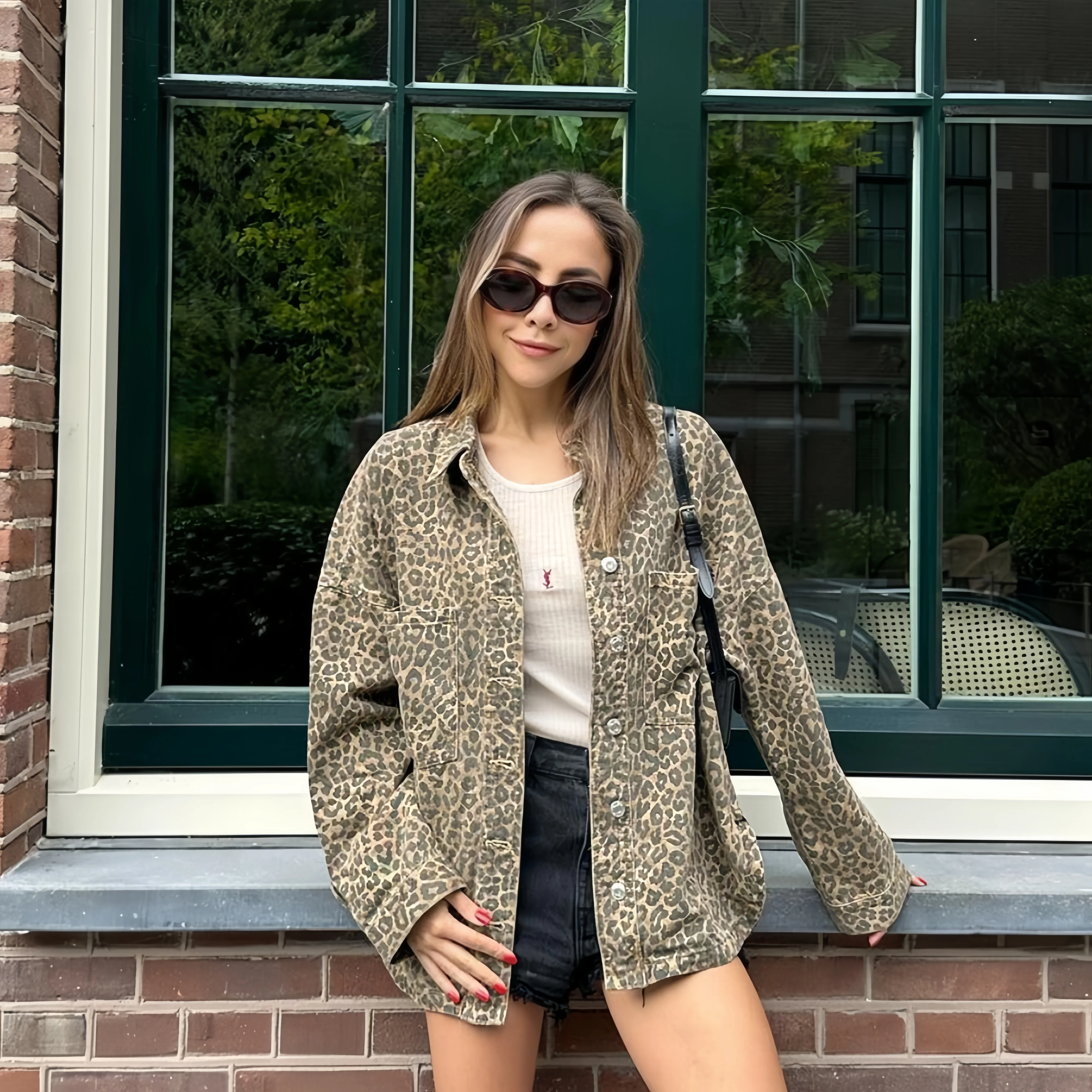 Осеннее Новое Женское модное и повседневное универсальное Ковбойское пальто PB