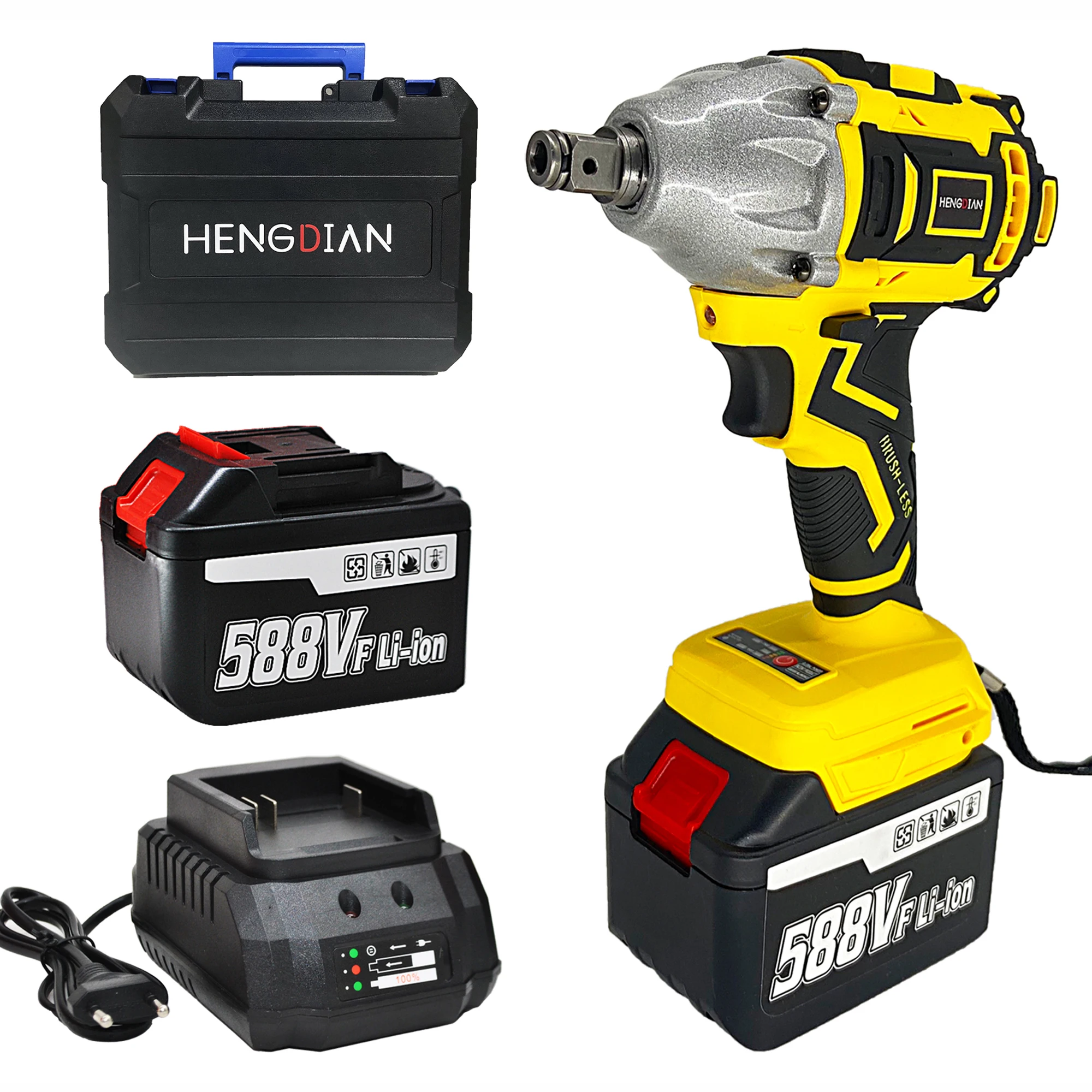 

High Torque Brushless Electric Impact Wrench 1/2 Socket Cordless Wrench Power Tools for Makita 18V Battery