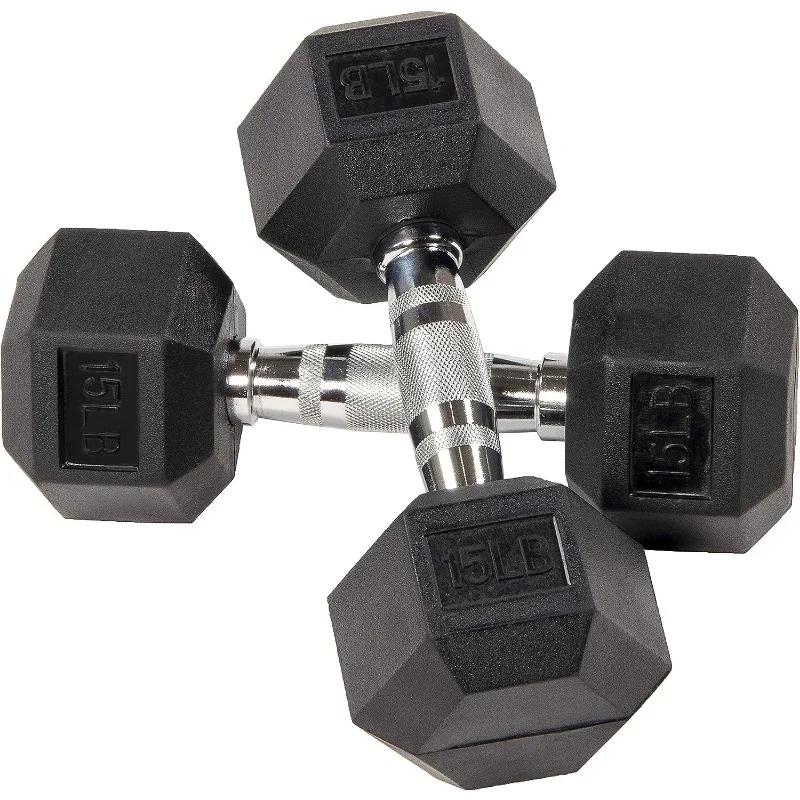 

BalanceFrom Rubber Encased Hex Dumbbell in Pairs, Singles or Set dumbbell set