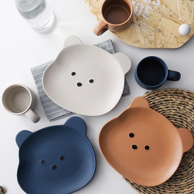 

Kawaii миска с мишкой тарелка посуда керамика милые фрукты Лапша для завтрака Салатница корейские аксессуары посуда для кухни