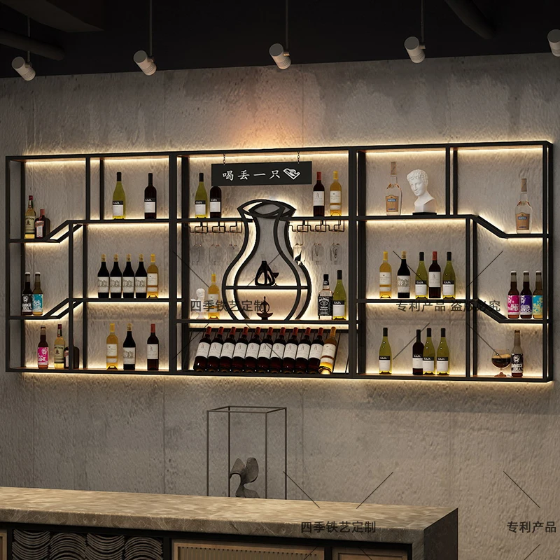 

Vertical Display Wine Cabinet Shelf Metal Black Vertical Commercial Bar Cabinet Restaurant House Bar Schrank Bar Furniture