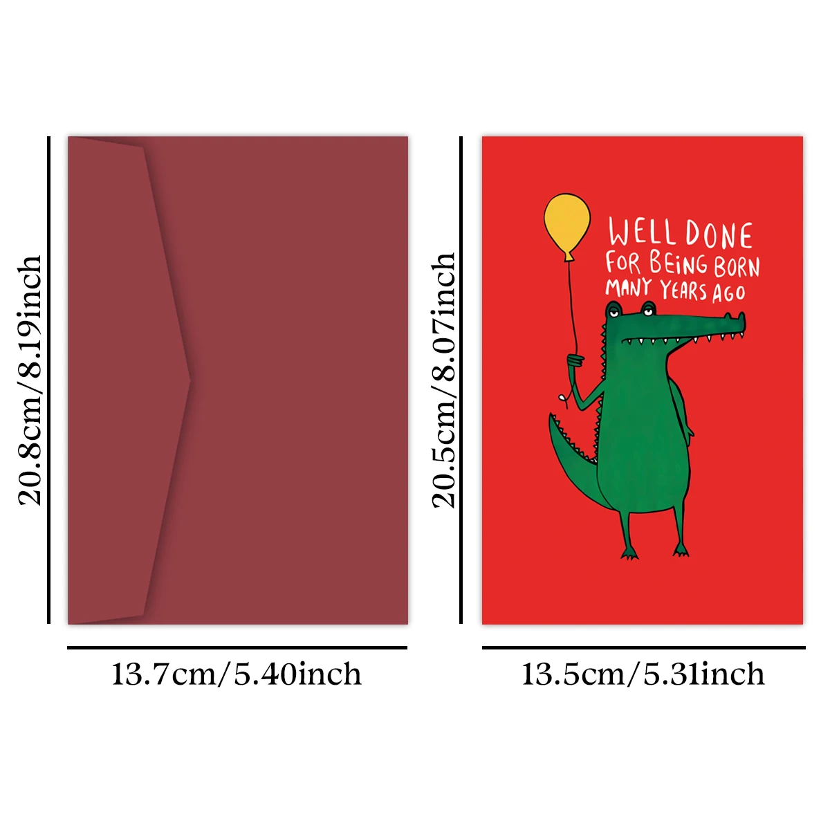 Открытка на день рождения из крокодиловой кожи 1 шт. складная забавная мультяшная