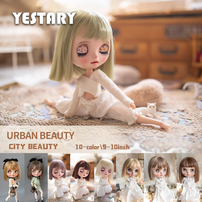 

YESTARY BJD Blythe Doll Accessories Wigs High Temperature Silk Fashion Short Hair Super Straight For Cutes BJD Dolls Girls Gifts