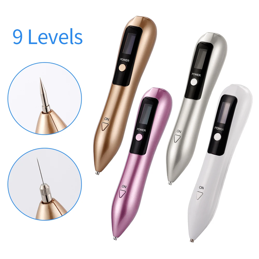

9 Levels Mole Removal Sweep Dark Spot Pen LCD Display Facial Beauty Skin Care Machine Portable Wart Tag Tattoo Cleaning Device