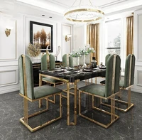 deluxe light marble dining table postmodern furniture rectangular household simple dining table is suitable for small apartment