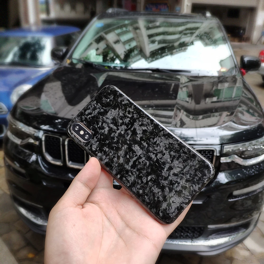 

Полностью кованый композитный чехол из настоящего углеродного волокна для iPhone X XS XR, роскошный глянцевый чехол с рисунком для Apple iPhone XS Max, че...