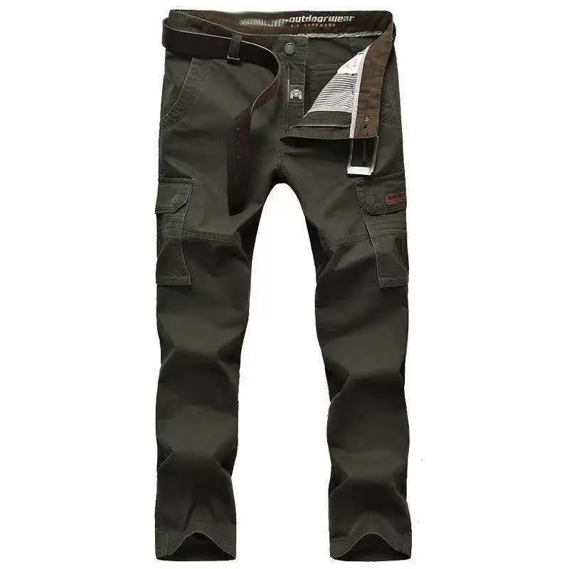 

Multi-pockets Men's Cargo Pants Military Army Spring Cotton Baggy Denim Pants Male Overalls Casual Long Trousers Plus Size