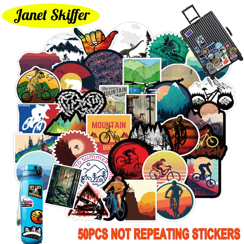 

50 шт., водостойкие наклейки для багажа, ноутбука