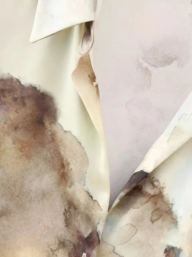 Женский модный комплект темпераментного платья с длинными рукавами и принтом