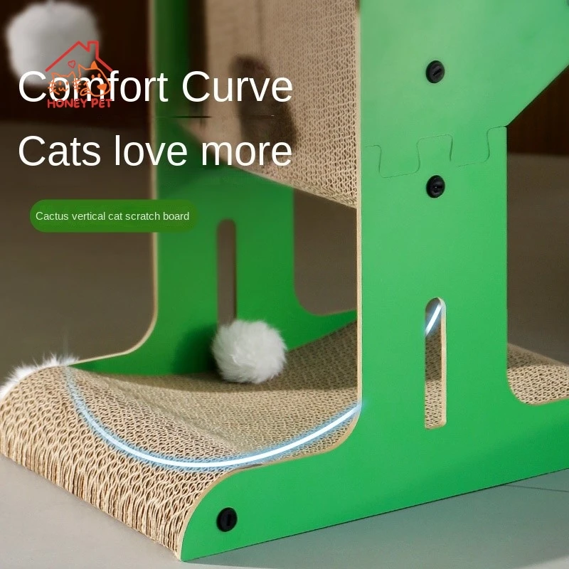 HONEY Pet Вертикальная Когтеточка для кошек Гофрированная бумага Кактус Большая