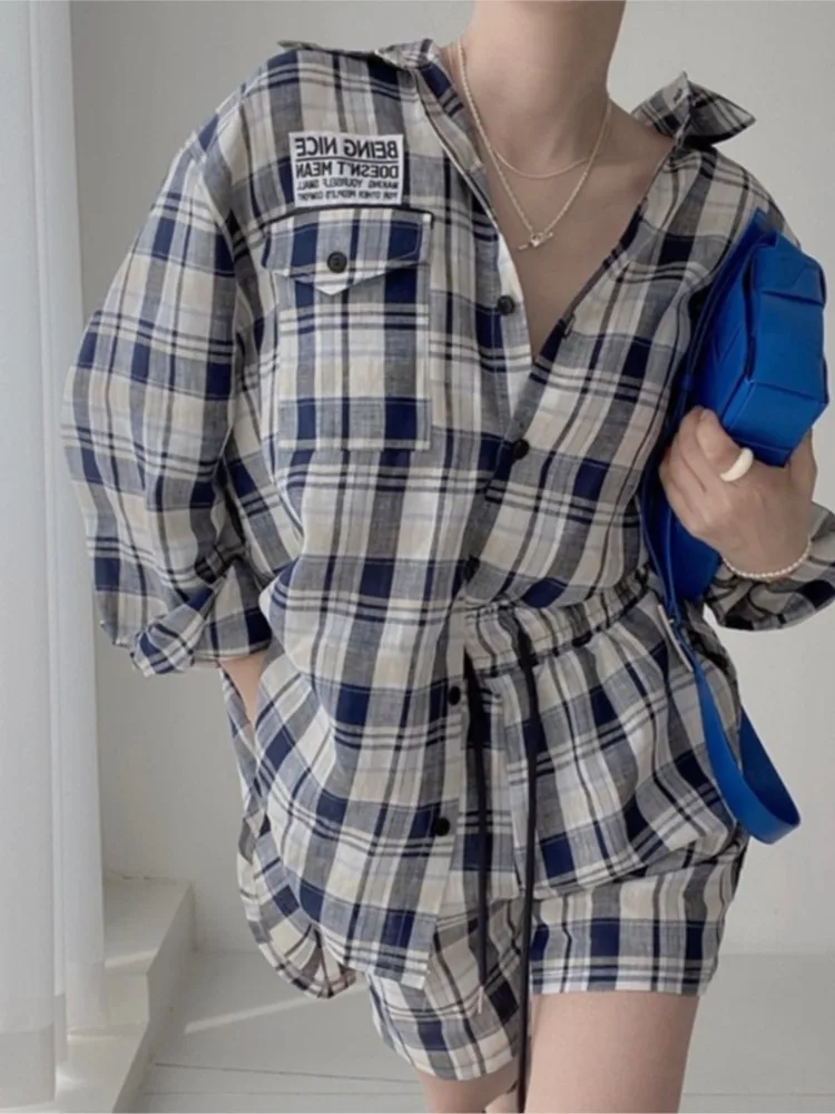 

Женский летний спортивный костюм, комплект из двух предметов: шорты и рубашка с длинным рукавом