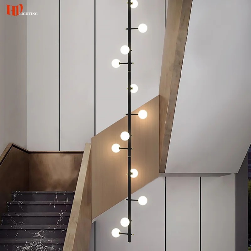 

Modern Minimalist Ball Spiral Staircase Chandelier LED Pendant Light For Villa Hotel Hall Living Dining Room Home Decor Fixtures