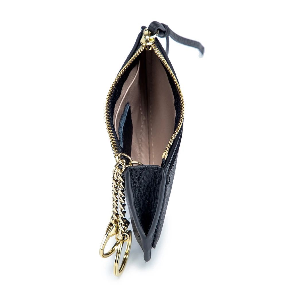 Small change purse female leather mini key chain zipper ins integrated South Korea thin soft zero coin purse tide