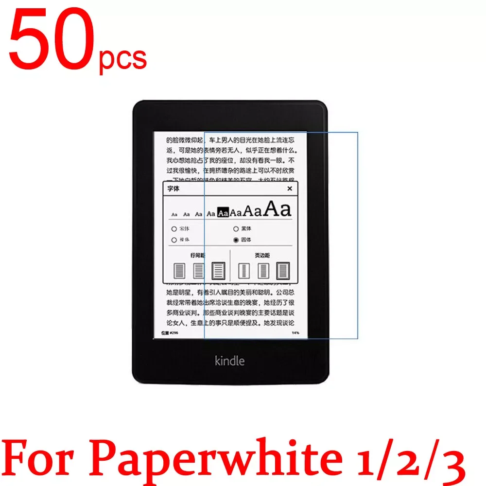 

50pcs Ultra Clear/Matte/Nano anti-Explosion LCD Screen Protector Film Cover For Amazon Kindle Paperwhite 1/2/3 Protective Film