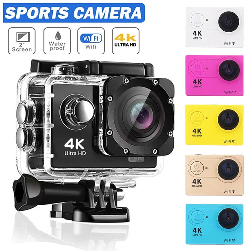 

4K Ultra HD Action Camera 30fps/170D Waterproof Underwater Video Recording Camera go Sports Pro Camera 2.0 Screen remote control