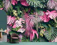 beibehang custom tropical rainforest wallpaper southeast asia restaurant hotel cafe green plant flower mural papel de parede