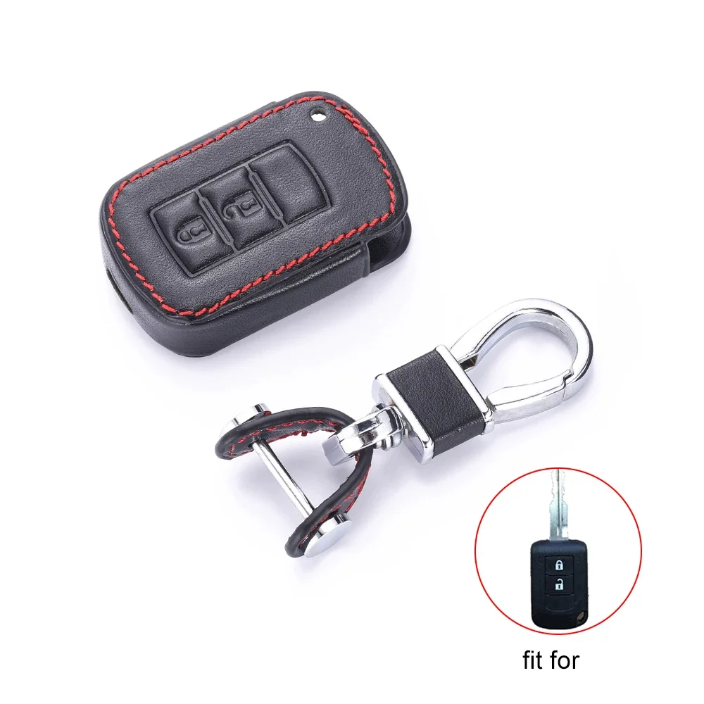 Кожаный чехол-кольцо для автомобильных ключей Mitsubishi Outlander Sport RVR Lancer 2016 2017