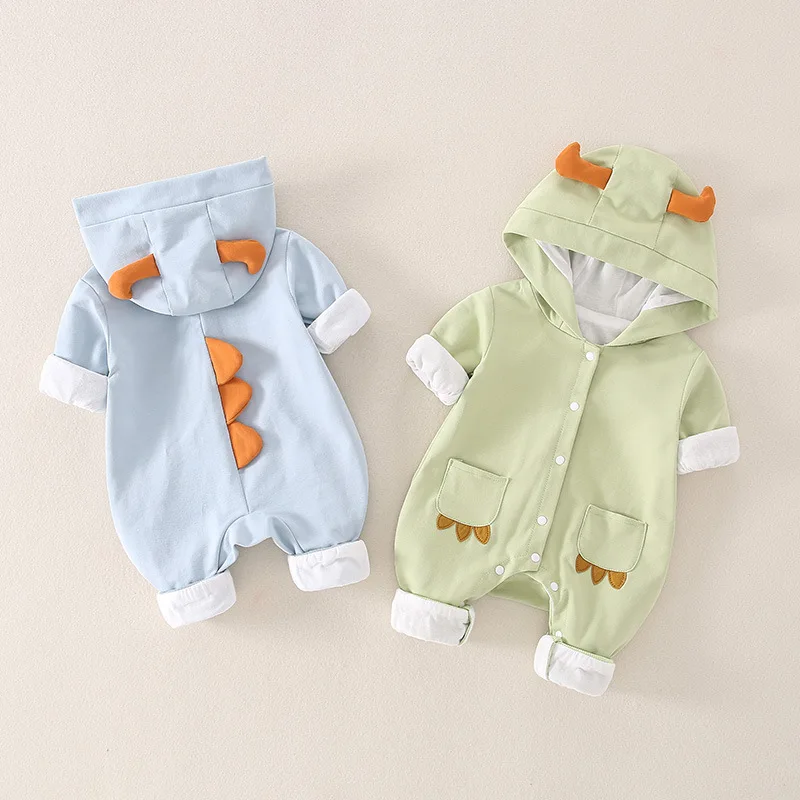 

2022 New Infant Spring Double Layer One Piece 0-12 Month Cartoon Embroidered Romper