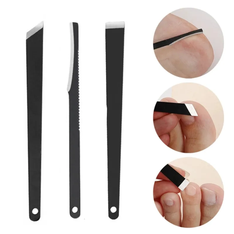 

3 Pcs Stainless Steel Pedicure Knife Set Toenail Scraper Manicure Foot Nail Endogenous Cuticle Dead Skin Removal Foot Care